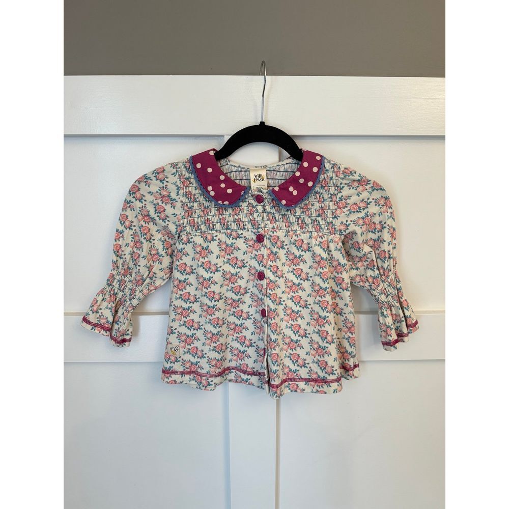 Wild Flowers floral long sleeve top size 6
